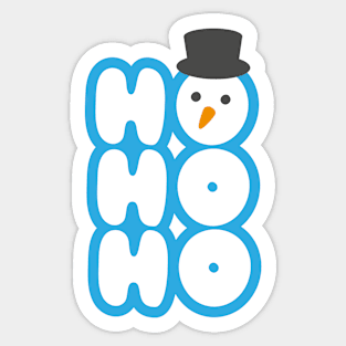 Ho Ho Ho Cartoon Christmas Snowman Design Sticker